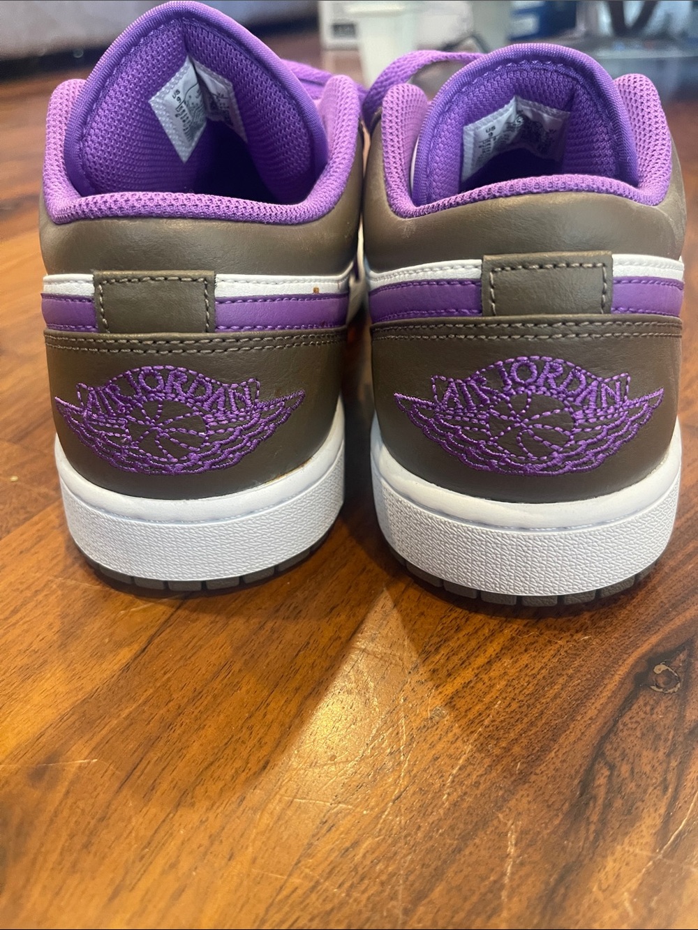Jordan Low-Top Sneakers in White, Purple & Brown - Picture 2 of 6